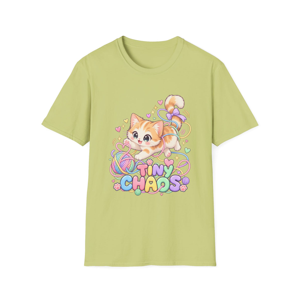 Cute Kitten Graphic T-Shirt — "Tiny Chaos" Pastel Cat Design