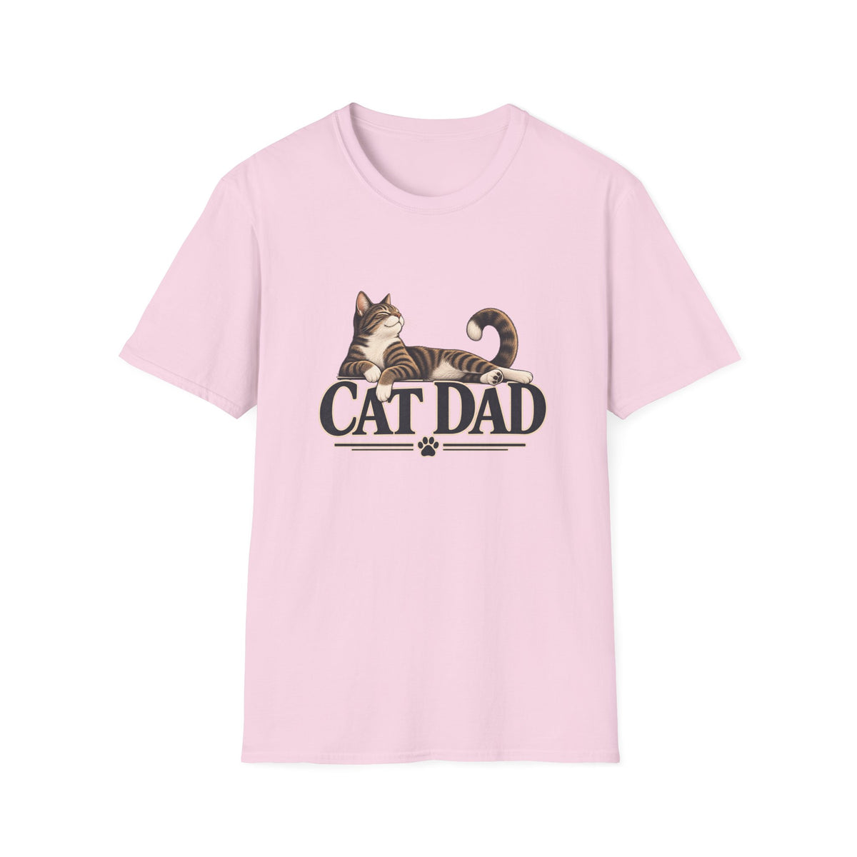 Cat Dad T-Shirt — Relaxed Tabby Cat Graphic Tee for Cat Lovers