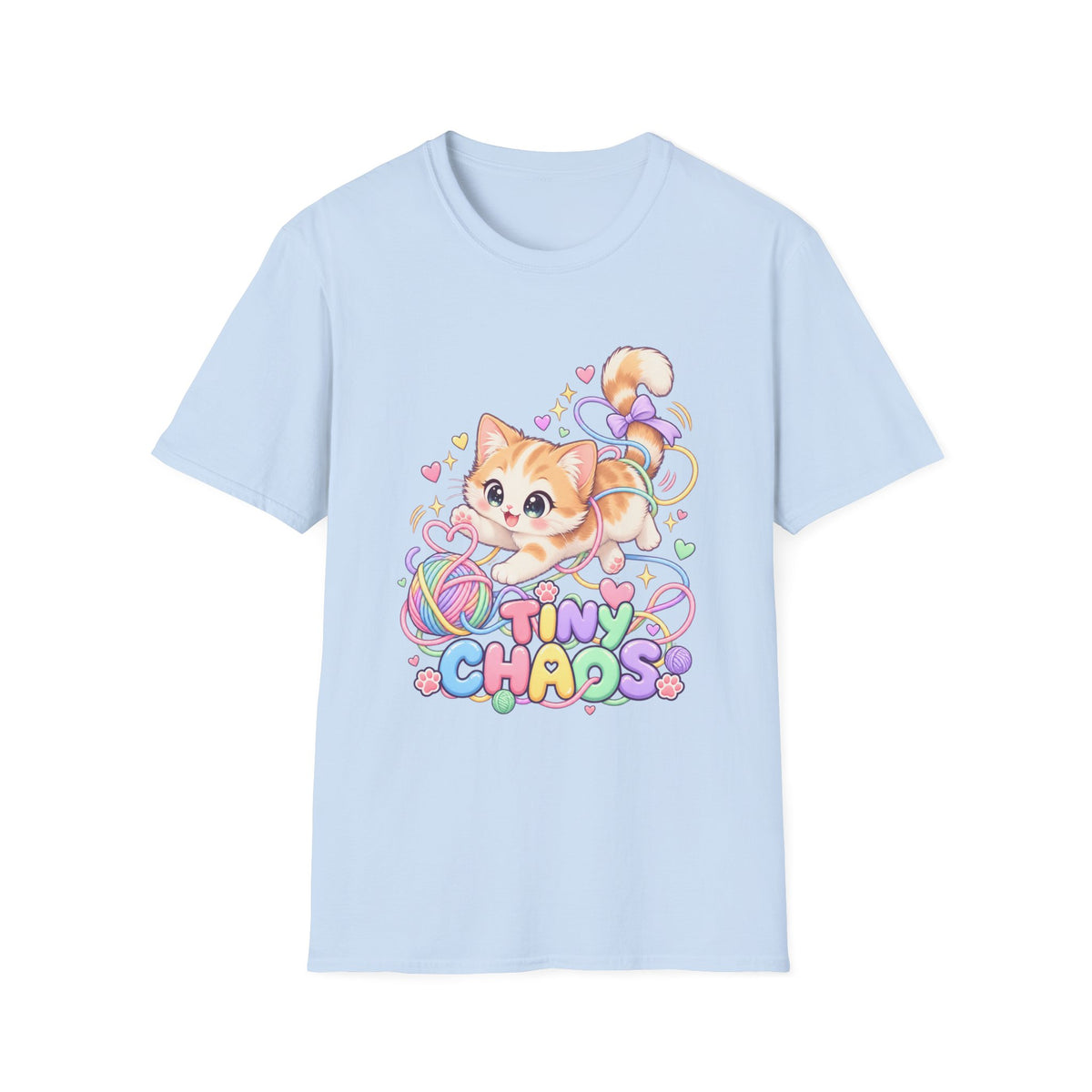 Cute Kitten Graphic T-Shirt — "Tiny Chaos" Pastel Cat Design