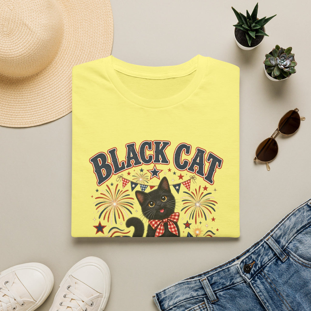 Black Cat Sparkle Club Tee – Cute Retro Cat Graphic T‑Shirt