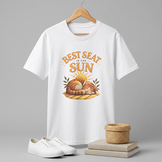 T-Shirt — "Best Seat in the Sun" Cat Graphic Tee