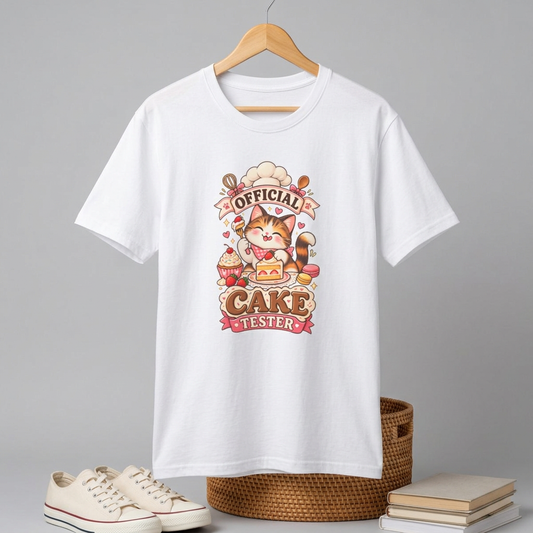 T-Shirt — "Official Candy Tester" Cute Cat Graphic
