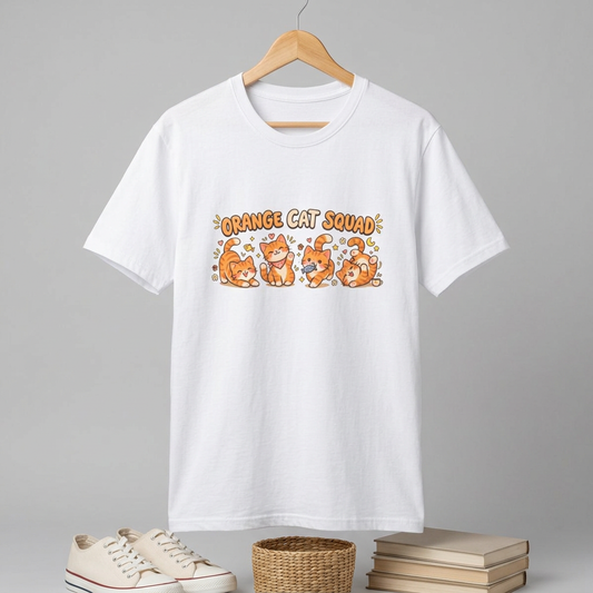 Orange Cat Squad T-Shirt – Cute Ginger Cats Graphic Tee for Cat Lovers