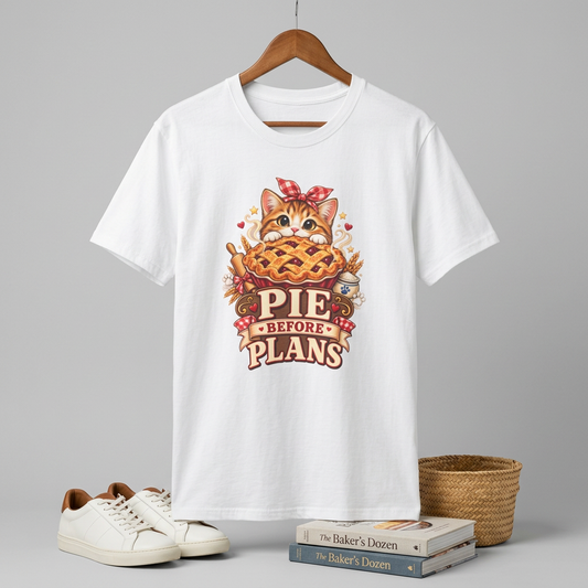 T-Shirt — Pie Before Plans Cat Graphic Tee